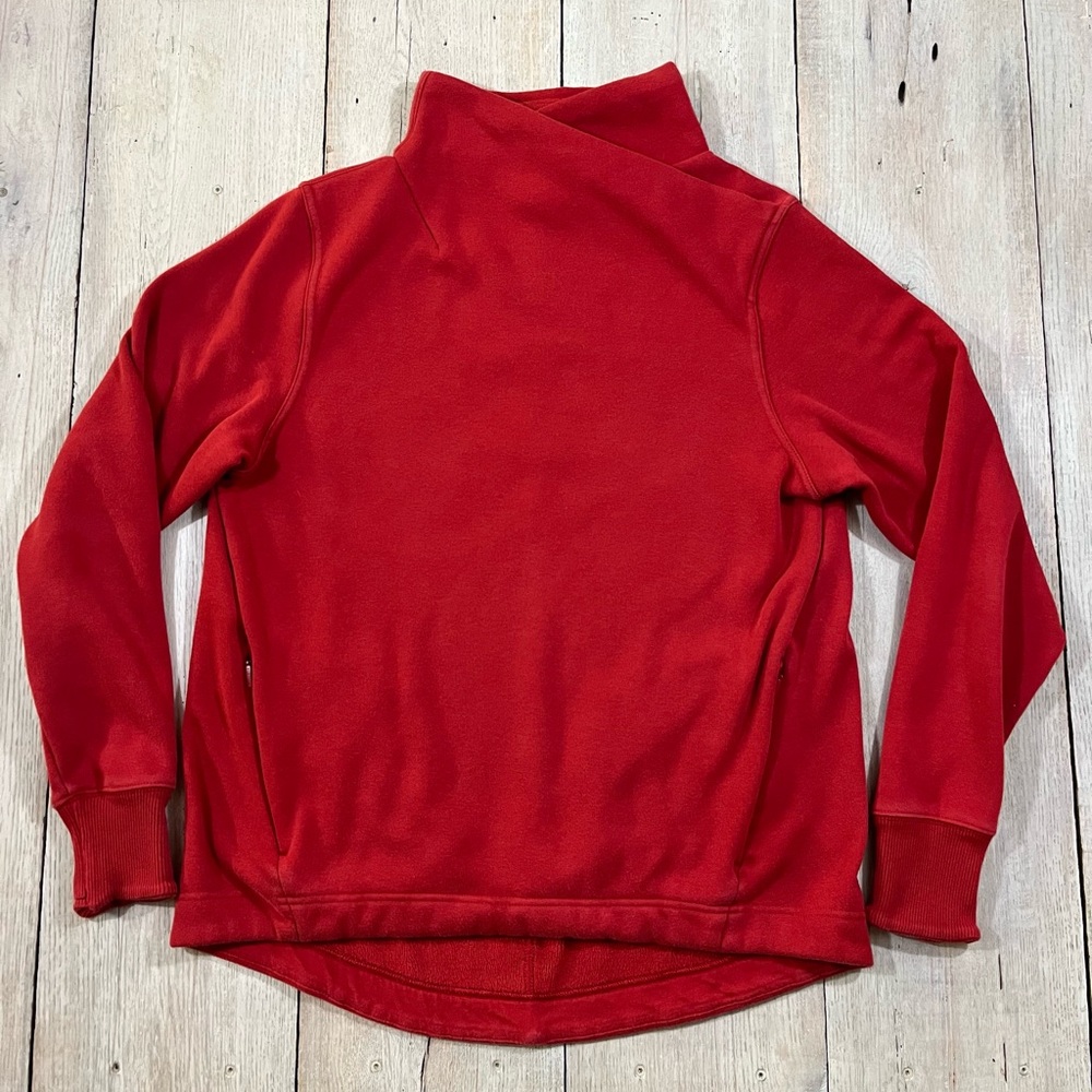 Athleta Cozy Karma ll Twist Neck Pullover Sweatshirt Red Size M Women’s